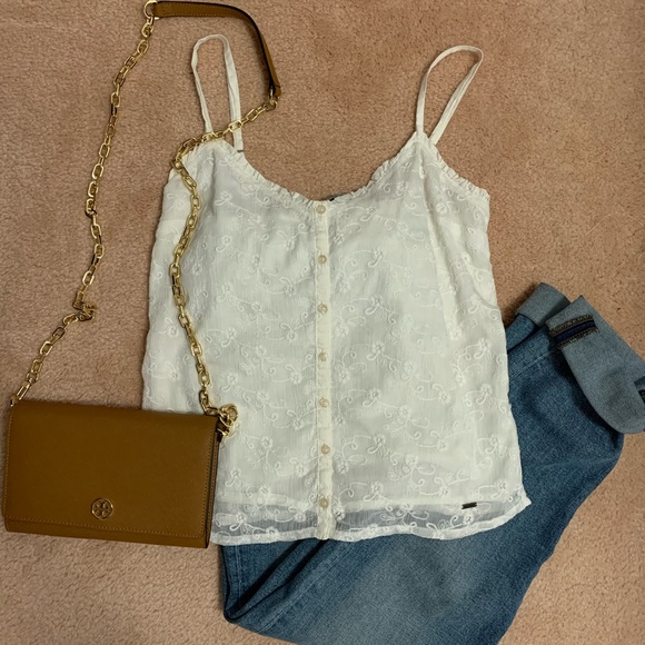 Hollister Embroidery Floral Tank